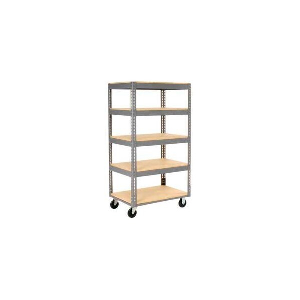 Global Industrial Boltless Shelf Truck, Steel, 36 in L, 24 in W, 65 in H 585419 - main